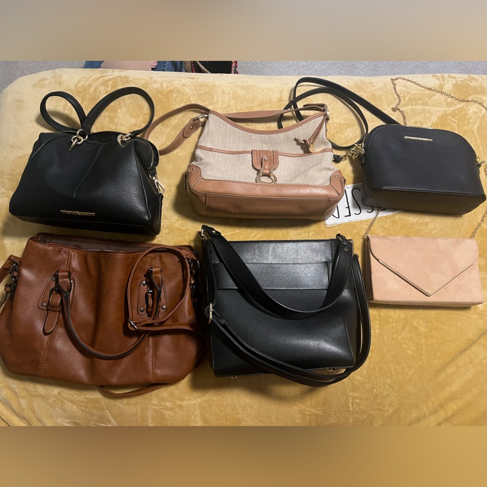 Elegant Black and Brown Women's Handbag